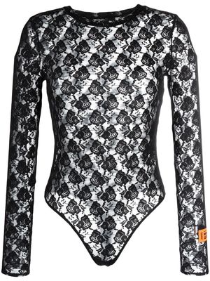 Heron Preston sheer lace bodysuit - Black