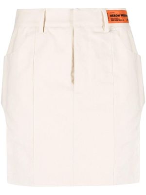 Heron Preston side-slits fitted mini skirt - Neutrals