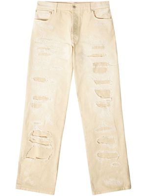 Heron Preston straight-leg distressed-finish jeans - Neutrals