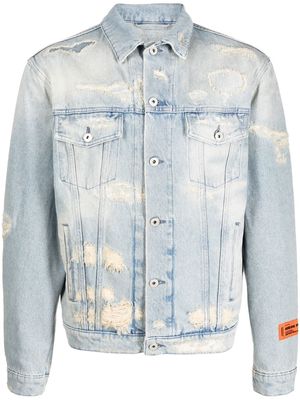Heron Preston Super Distressed Regular J denim jacket - Blue