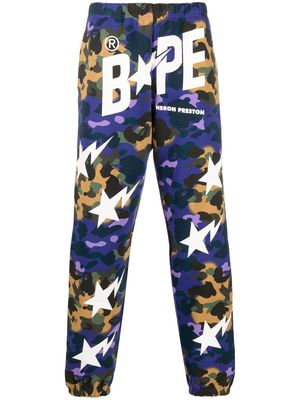 Heron Preston x BAPE camouflage track pants - Blue