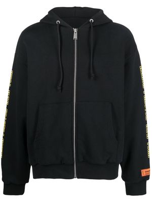 Heron Preston zip-up logo-print hoodie - Black