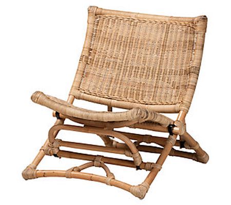 Herrara Natural Brown Antique Rattan Foldable L ounge Chair