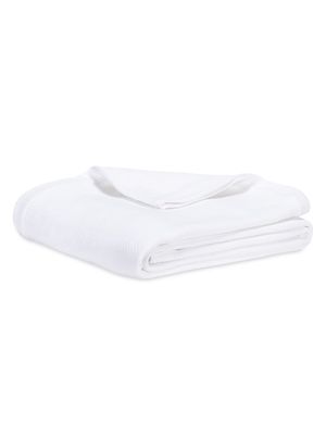 Herringbone Cotton Blanket - White - Size Twin - White - Size Twin