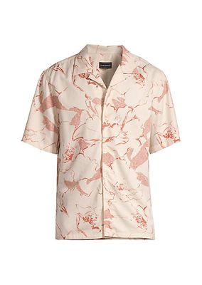Herringbone Floral Camp Shirt