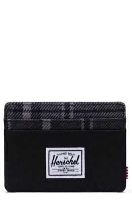 Herschel Supply Co. Charlie RFID Card Case in Black/Grayscale Plaid