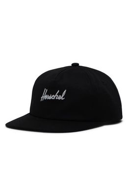 Herschel Supply Co. Embroidered Water Repellent Baseball Cap in Black