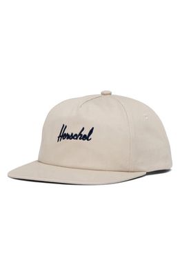 Herschel Supply Co. Embroidered Water Repellent Baseball Cap in Pelican/Peacoat