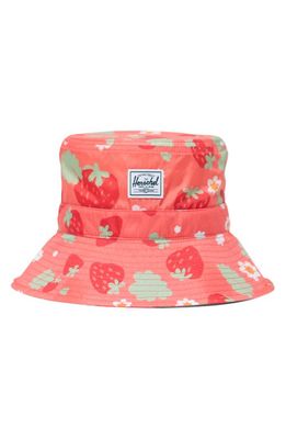 Herschel Supply Co. Kids' Beach Bucket Hat in Shell Pink Sweet Strawberries 