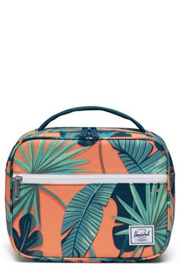 Herschel Supply Co. Kids' Pop Quiz Recycled Polyester Lunchbox in Tangerine Palm Leaves