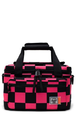 Herschel Supply Co. Pop Quiz Recycled Polyester Cooler in Large Check Neon Pink/Black
