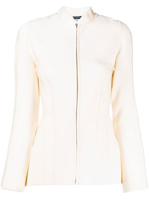 Herve L. Leroux zip-up stretch jacket - White