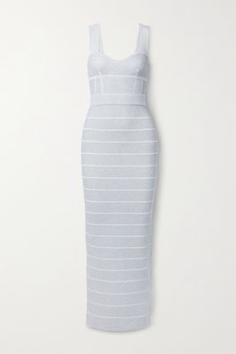 Hervé Léger - Metallic Recycled-bandage Maxi Dress - Silver