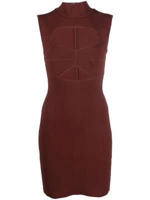Hervé Léger Ottoman cut-out mini dress - Red