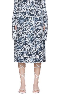 Heste Jente SSENSE Exclusive Navy Polyester Midi Skirt