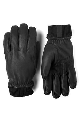 Hestra Tore Deerskin Leather Gloves in Black
