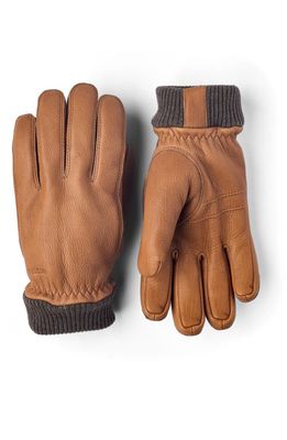 Hestra Tore Deerskin Leather Gloves in Cork