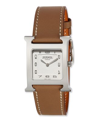Heure H Watch, Stainless Steel & Leather Strap