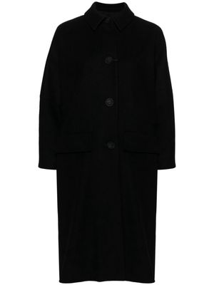 Hevo buttoned virgin wool-blend coat - Black