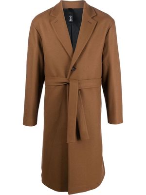 Hevo Cisternino belted single-breasted coat - Brown