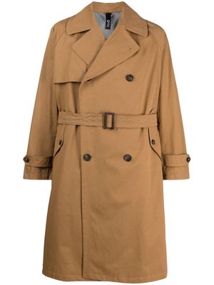 Hevo double-breasted cotton trench coat - Neutrals