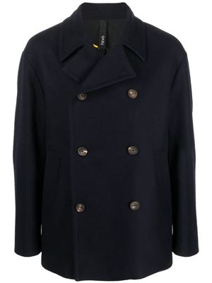 Hevo double-breasted knitted coat - Blue