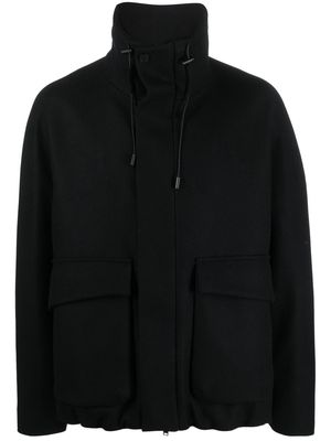 Hevo drawstring-detail virgin-wool jacket - Black
