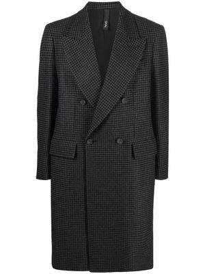 Hevo Martina Franca houndstooth midi coat - Black