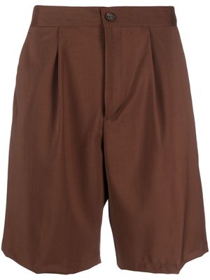 Hevo pleat-detail tailored shorts - Brown