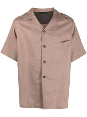 Hevo short-sleeve linen shirt - Brown