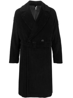 Hevo single breasted cotton coat - Black