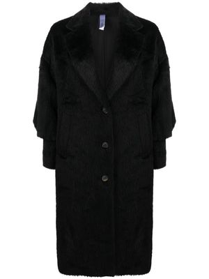 Hevo single-breasted oversized coat - Black