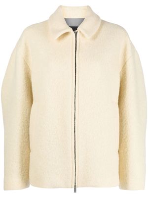 Hevo spread-collar virgin wool jacket - Neutrals