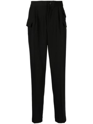 Hevo tapered flap-pocket trousers - Black