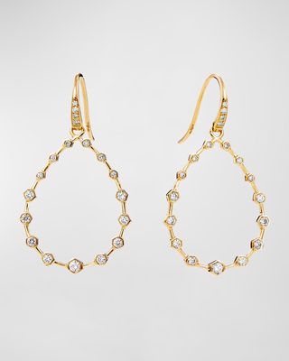 Hex Diamond Oval French Wire Earrings