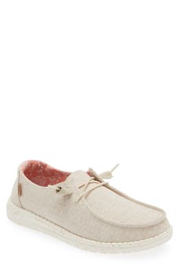Hey Dude Wendy Chambray Boat Shoe in White Nut