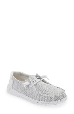 Hey Dude Wendy Sox Stretch Boat Shoe in Stone White