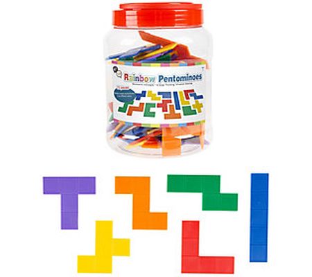 Hey] Play] 72-Piece Rainbow Pentominoes Set