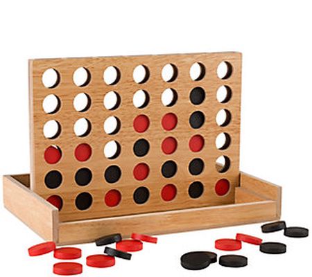 Hey! Play! Classic Wooden Four-in-a-Row Game