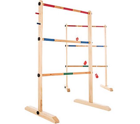 Hey] Play] Double Wooden Ladder Toss with 6 Bol as