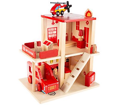 Hey] Play] Fire Station Playset