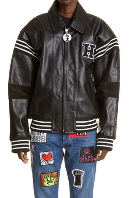 HFD x Keith Haring Unisex Leather Jacket in Black