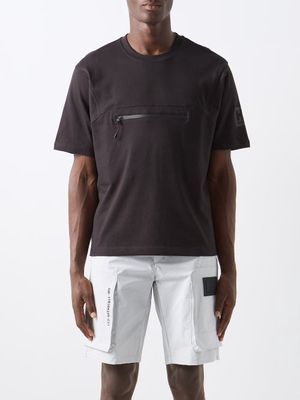 Hh -118389225 - Hh Arc Zip-pocket Tie-dye Cotton-jersey T-shirt - Mens - Black