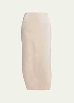 Hi-Low Hem Silk Skirt