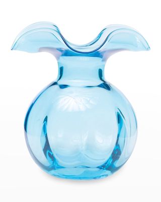 Hibiscus Glass Aqua Medium Fluted Vase
