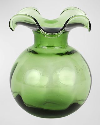 Hibiscus Glass Dark Green Bud Vase