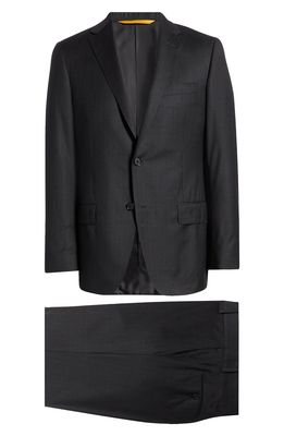 Hickey Freeman Stripe Wool Suit in Charcoal
