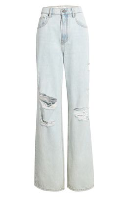 HIDDEN JEANS Baggy Ripped Wide Leg Jeans in Light Wash