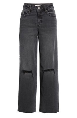 HIDDEN JEANS Ripped Crop Wide Leg Jeans in Charcoal