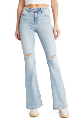 HIDDEN JEANS Ripped Flare Jeans in Light Wash